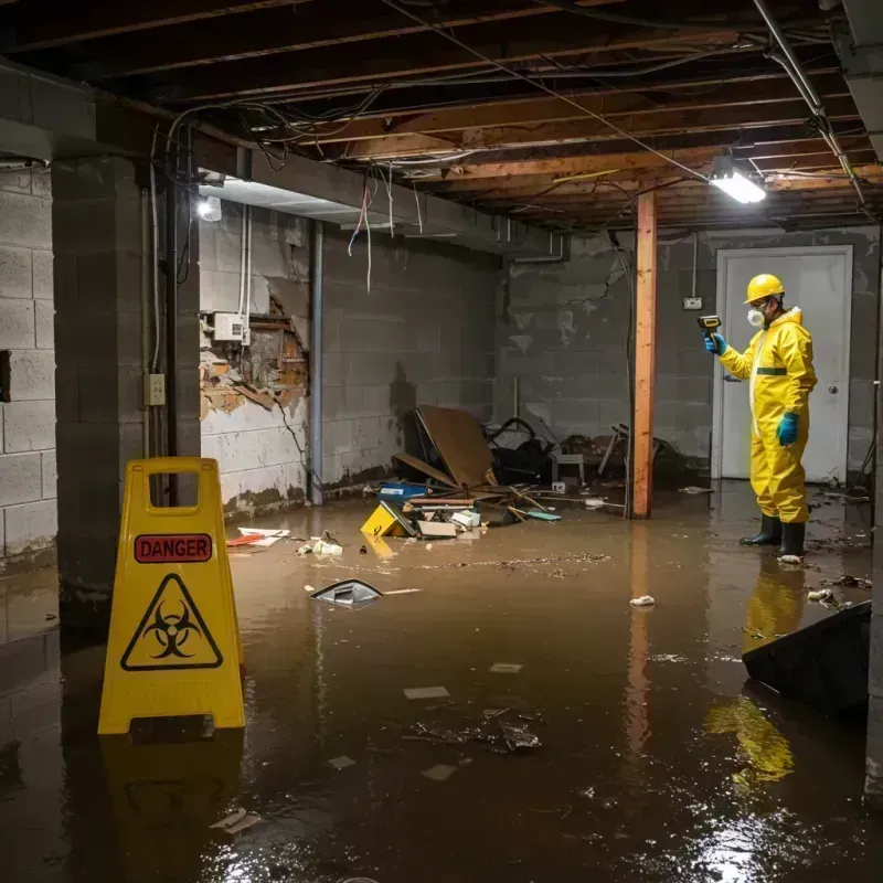 Flooded Basement Electrical Hazard in Saline County, MO Property