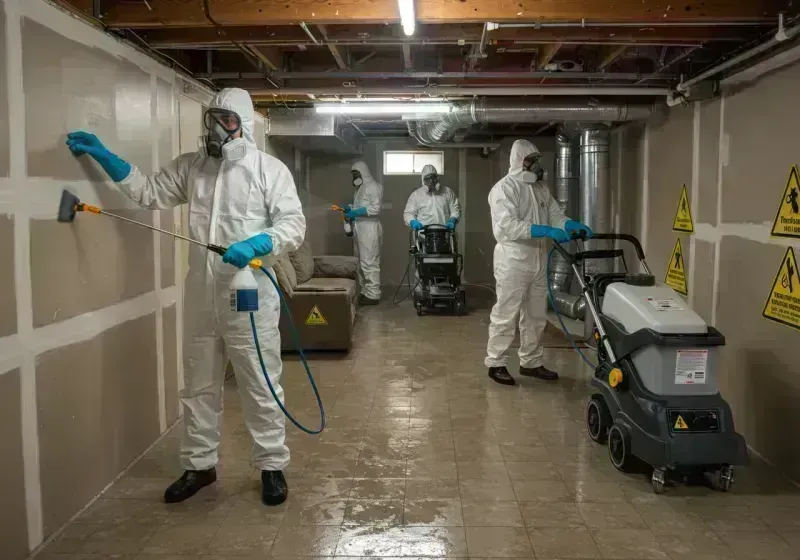 Basement Moisture Removal and Structural Drying process in Saline County, MO